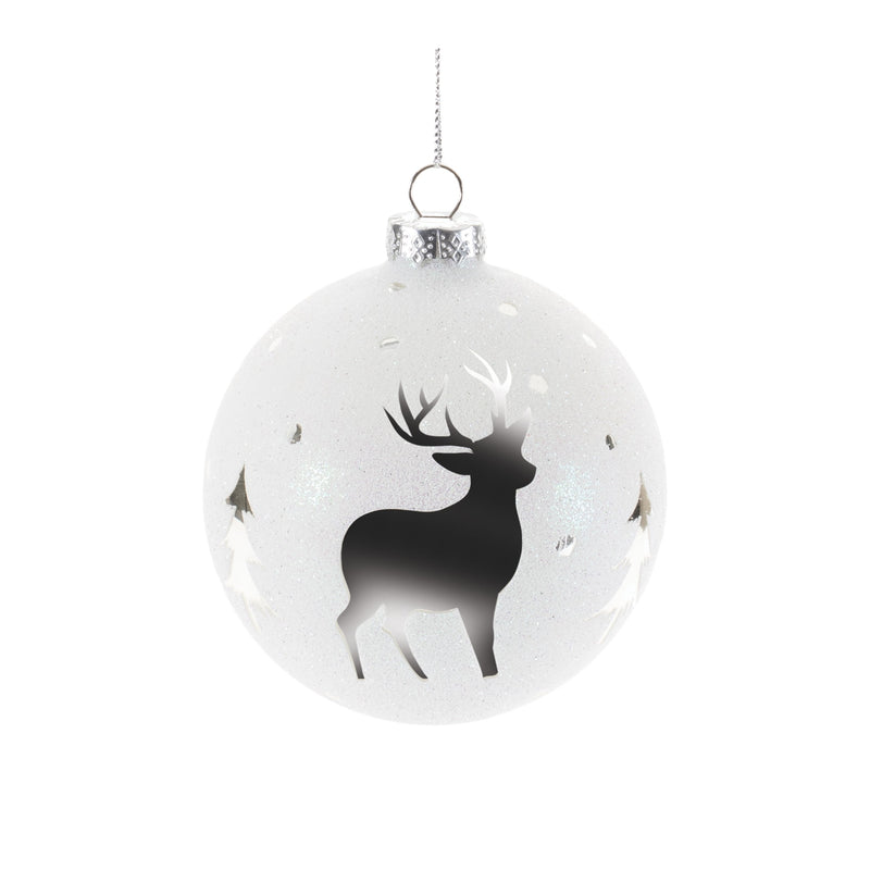 Melrose Glittered Glass Deer Ornament (Set of 6)