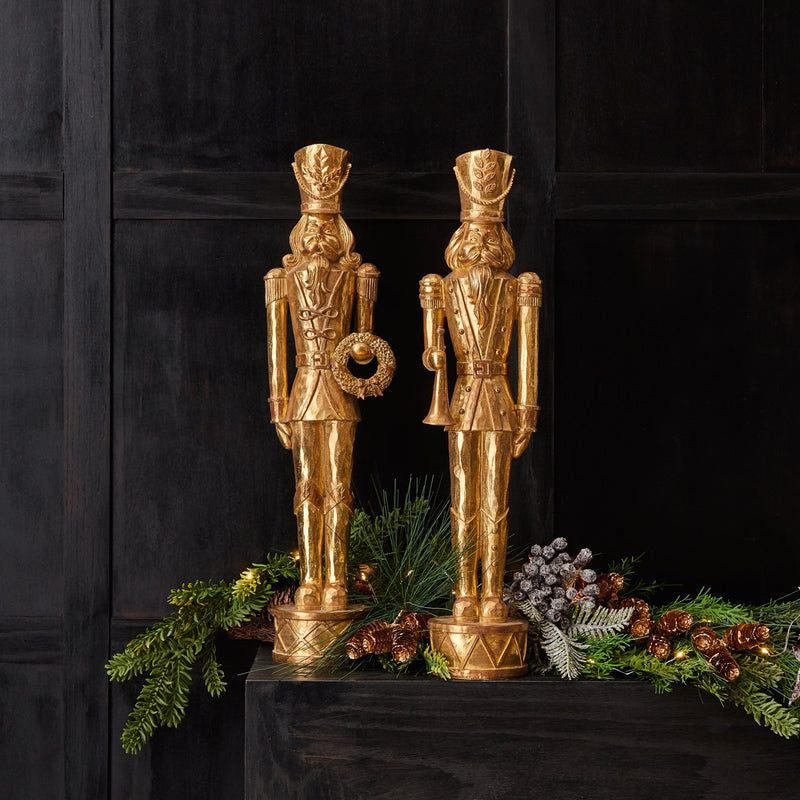 Melrose Gold Holiday Nutcracker Statue (Set of 2)