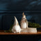 Melrose Modern Terra Cotta Gnome Figurine with Marble Finish (Set of 2)