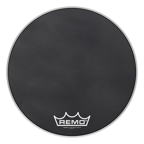 Remo PM-1820-MP Powermax Black Suede Crimplock 20" Bass Drumhead