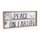 Melrose Wood Framed Peace on Earth Sign with Pine Painting (Set of 2)