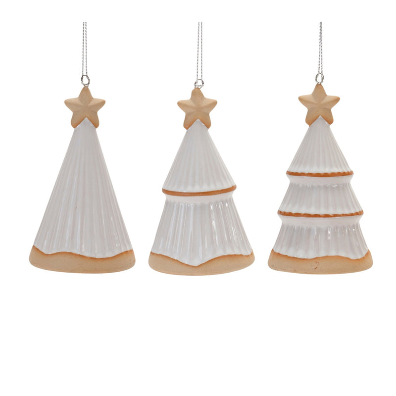 Ceramic Holiday Tree Ornament (Set of 12)