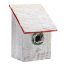 Melrose Flocked Wood Birdhouse with Wreath Accent (Set of 4)