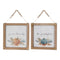 Melrose Wood Beaded Hanging Harvest Grateful Thankful Sentiment (Set of 2)