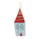 Melrose Ceramic Winter House Ornament (Set of 12)