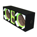 DEEJAY LED 8" Dual Woofer & Tweeter Empty Chuchera Speaker Enclosure – Green
