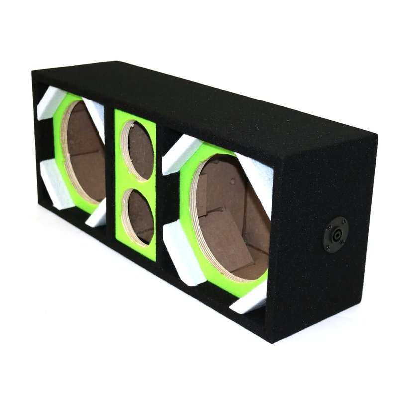 DEEJAY LED 8" Dual Woofer & Tweeter Empty Chuchera Speaker Enclosure – Green