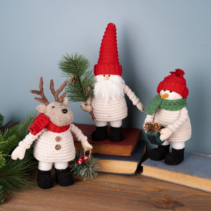 Melrose Plush Santa Snowman and Moose (Set of 6)