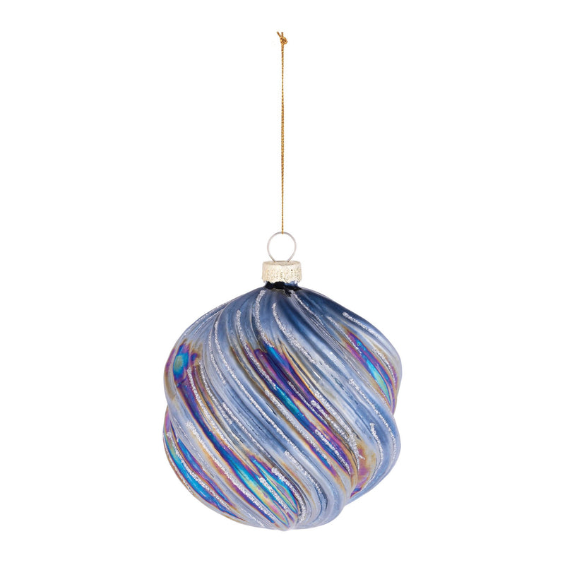 Melrose Iridescent Swirled Glass Ornament (Set of 6)