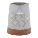 Melrose Tapered Porecelain Planter with Mushrooms Set of 2 Planter, Porcelain