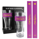 Iconic Concepts Hendrix 2-Pack Slap Band Pint Glasses Purple w/ Yellow Signature