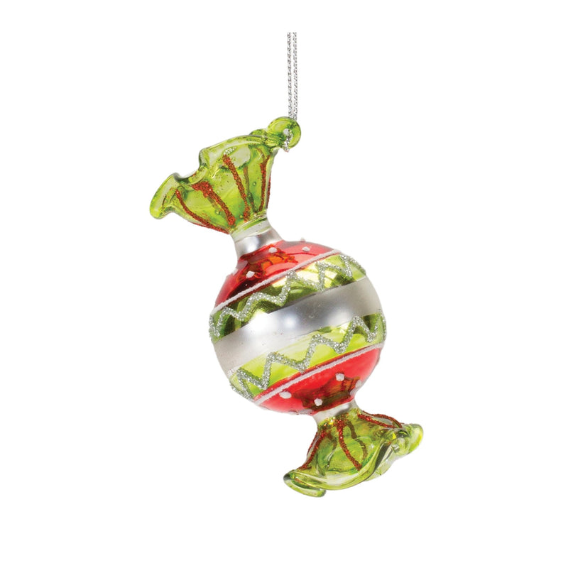 Melrose Glass Wrapped Candy Ornament (Set of 12)