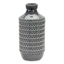 Melrose Goemetric Terra Cotta Vase with Black Finish 14"H