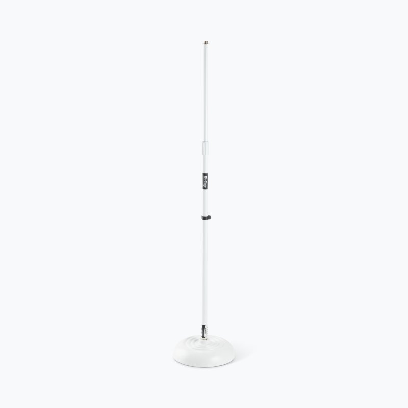 On‑Stage MS7201QTRW White Quarter‑Turn Round‑Base Mic Stand 34″–60″