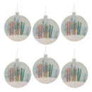 Melrose Glass Ski and Snow Disc Ornament (Set of 6)