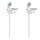 Melrose Iron Hummingbird Leaf Bird Feeder Garden Stake (Set of 2)