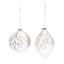 Glittered Glass Tree Branch Ornament (Set of 6)