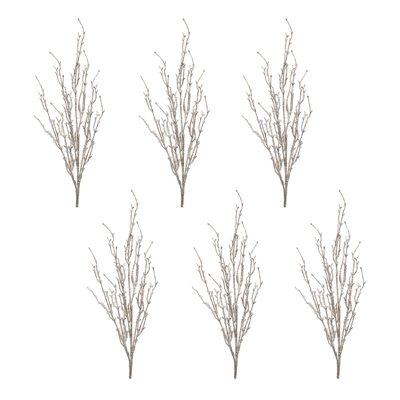 Melrose Flocked Glitter Branch (Set of 6)