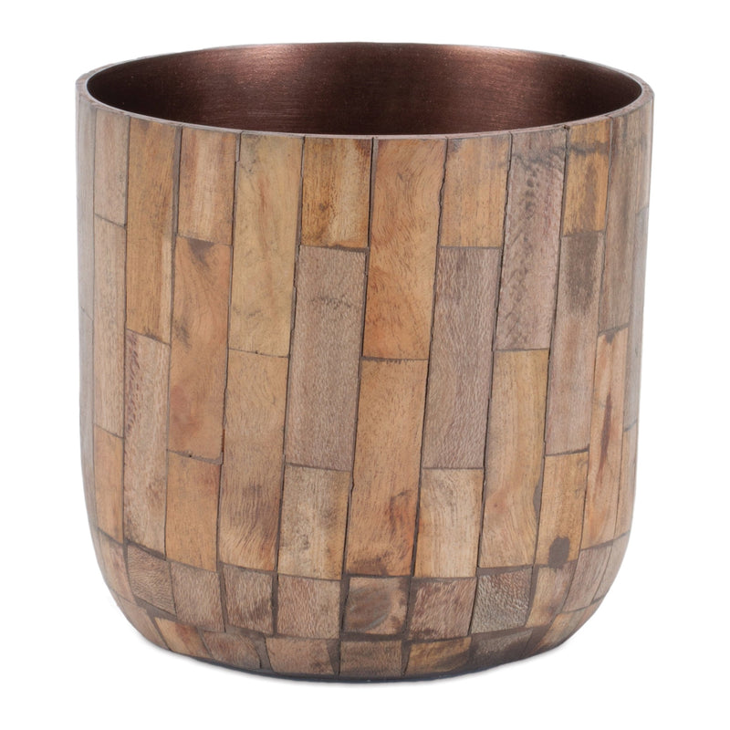 Melrose Round Wooden Planter Set of 2 Planter
