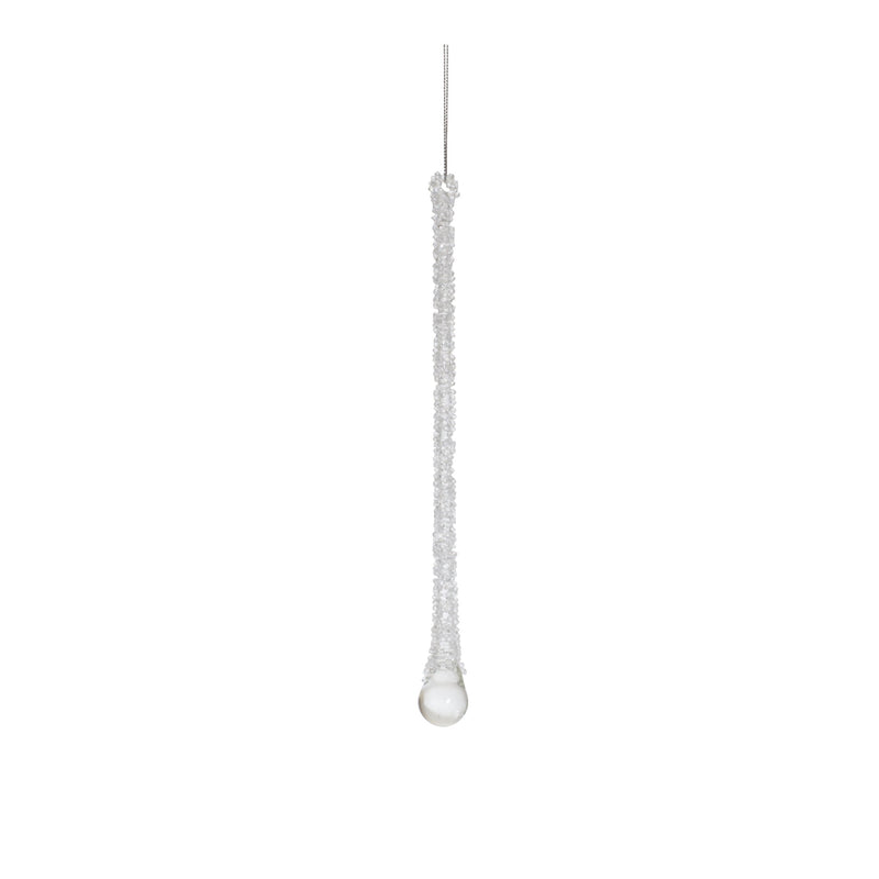 Melrose Clear Beaded Glass Icicle Drop Ornament (Set of 6)