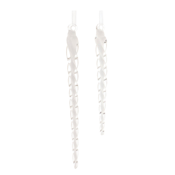 Melrose Swirled Glass Icicle Ornament (Set of 12)