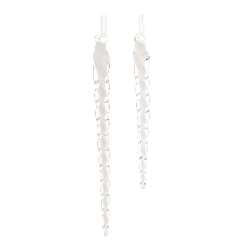 Melrose Swirled Glass Icicle Ornament (Set of 12)