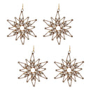 Melrose Bronze Jeweled  Snowflake Ornament (Set of 4)