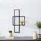 Melrose Iron Metal Wall Hanging with Wood Shelves 33.5"H, Modern, Wood, Metal