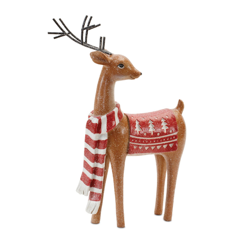 Melrose Glittered Nordic Deer Figurine (Set of 3)