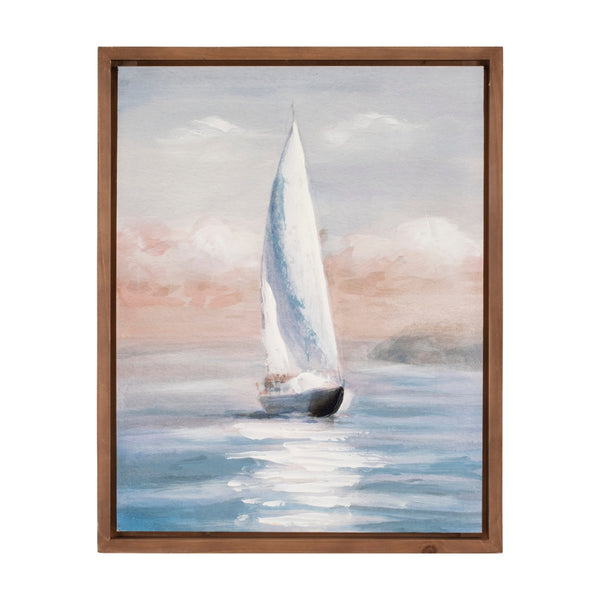 Melrose Framed Sailboat Print Wall Decor, Nautical, Modern, Wood