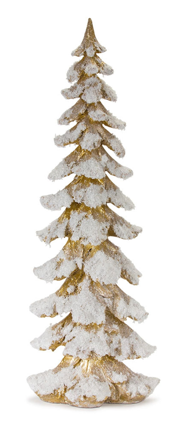 Melrose Gold Flocked Pine Tree 26"H