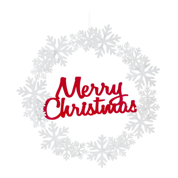 Melrose Metal Cut Out Merry Christmas Wreath 19.25"D
