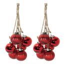 Melrose Red Glass Ball Cluster Drop Ornament (Set of 2)