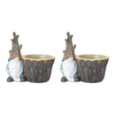 Melrose Tree Trunk Gnome Planter (Set of 2)