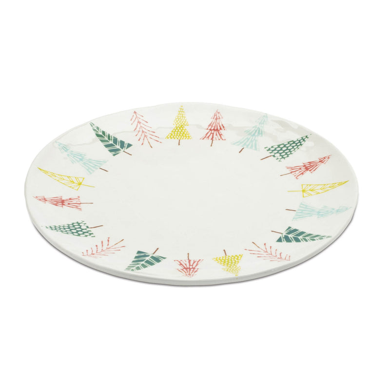Melrose Ceramic Pine Tree Print Platter (Set of 3)