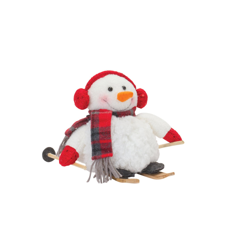 Melrose Plush Winter Sport Snowman Shelf Sitter (Set of 2)