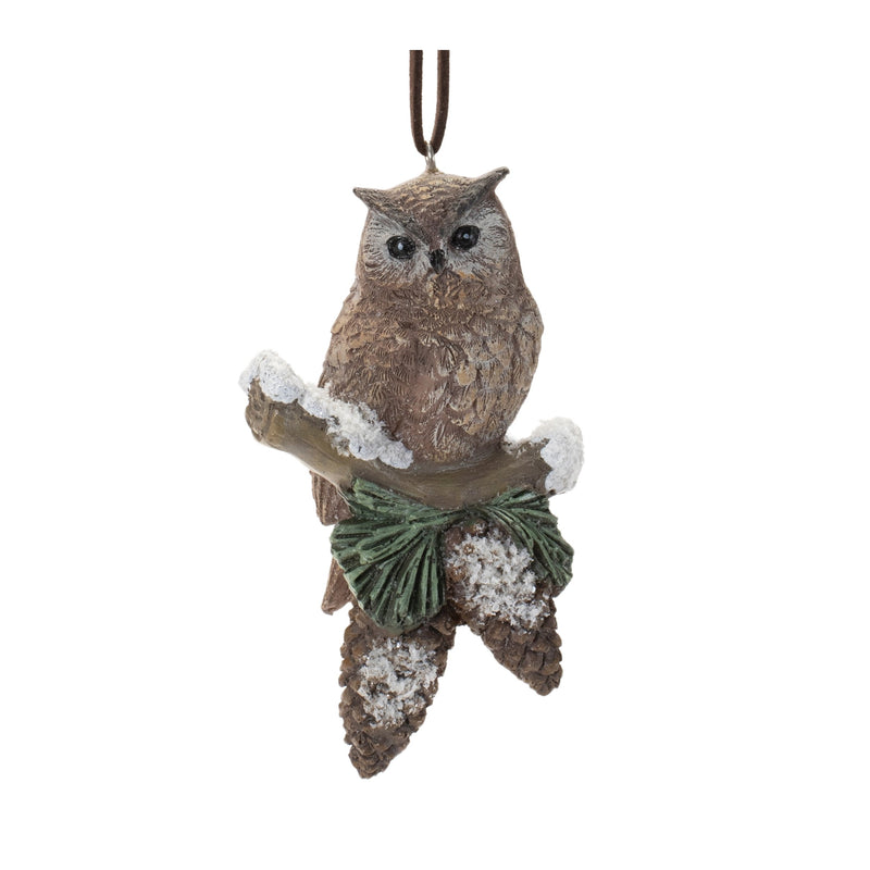 Melrose Snowy Cardinal Bird and Owl Ornament (Set of 12)