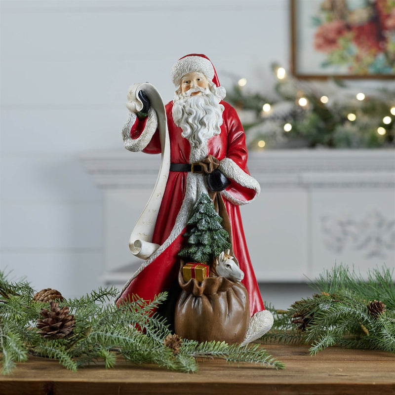 Melrose Santa with List Statue 16"H