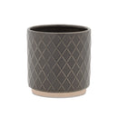 Melrose Ceramic Diamond Pattern Planter Set of 2 Planter, Ceramic
