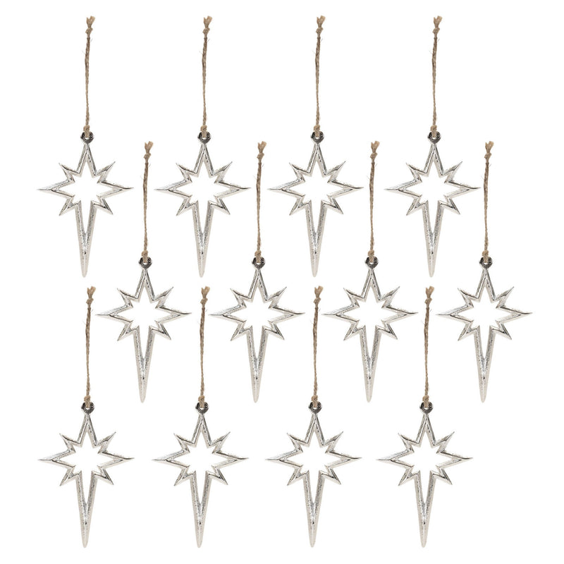 Melrose Metal Star Ornament (Set of 12)