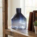 Melrose Blue Soda Lime Glass Bottle Vase 6"H