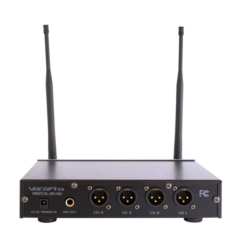 VocoPro Digital-Quad-B-500 4-Channel UHF Wireless Headset & Lapel Mic System