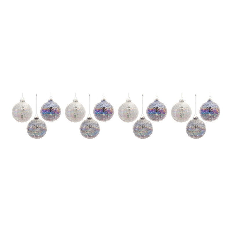 Irredescent Glass Ball Ornament (Set of 12)