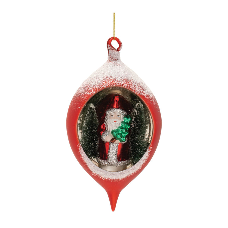 Melrose Mercury Glass Ornament with Pine Trees (Set of 6)