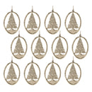 Melrose Etched Metal Pine Tree Ornament (Set of 12)
