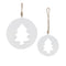 Melrose White Wood Pine Tree Cut-Out Ornament (Set of 12)