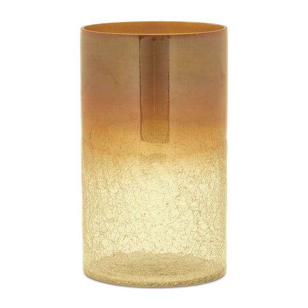 Melrose Gold Ombre Crackle Glass Vase (Set of 2)