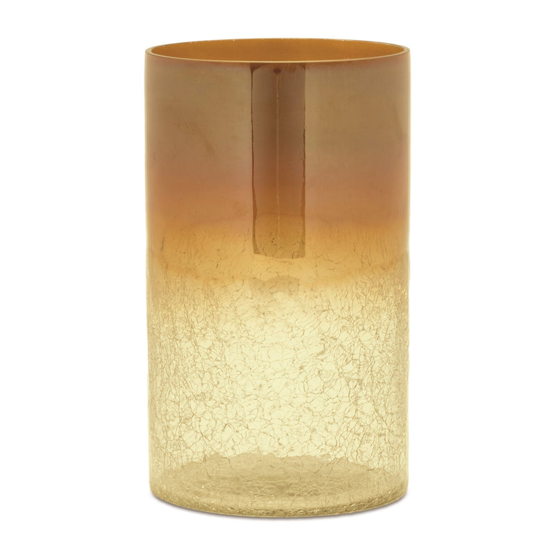 Melrose Gold Ombre Crackle Glass Vase (Set of 2)