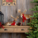 Melrose Carved Winter Moose with Scarf (Set of 2)