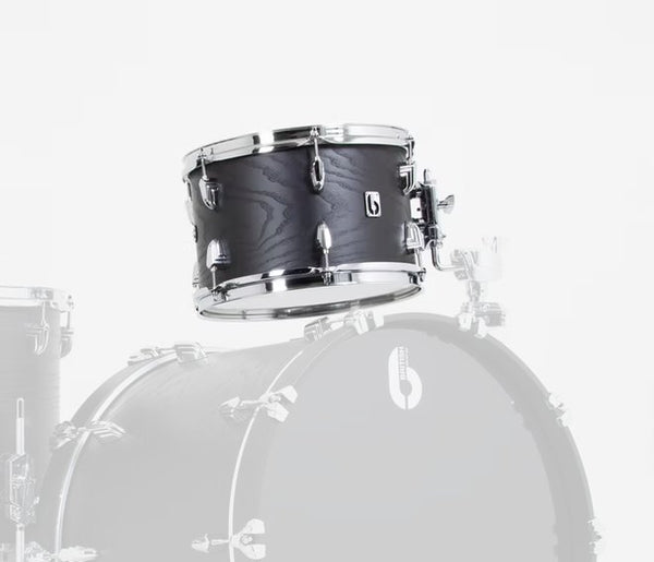 British Drum Co Raven Birch Rack Tom 7″ × 10″ – Black Ash Satin